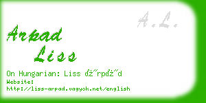 arpad liss business card